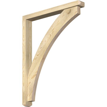 Ekena Millwork Thorton Craftsman Rough Sawn Bracket w/ Offset Brace, Douglas Fir, 4"W x 32"D x 40"H BKT0402X32X40THR04RDF
